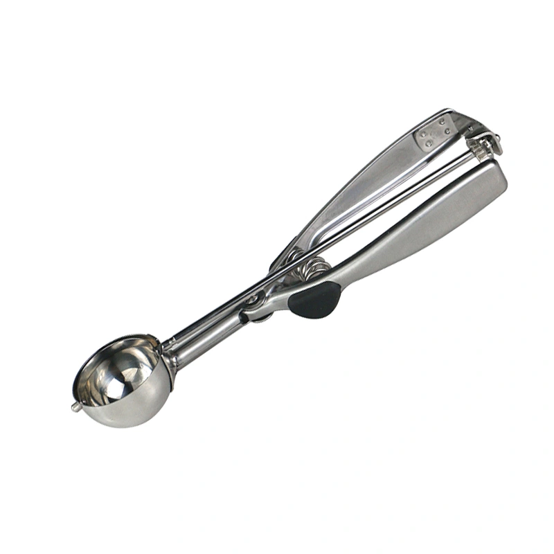 Amazon hot sell Ice Cream Scoop with Trigger Ice Cream Scooper Kitchen Tool Stainless Steel Meatball Ice cream Scoop Spoon