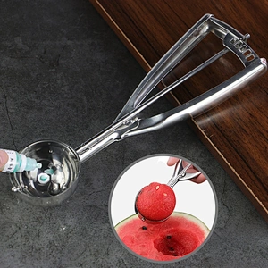 Stainless Steel Cookie Ice Cream Spoon Food Scooper with Easy Trigger Melon Fruit Baller Spoon Kitchen Ice Cream Scoop