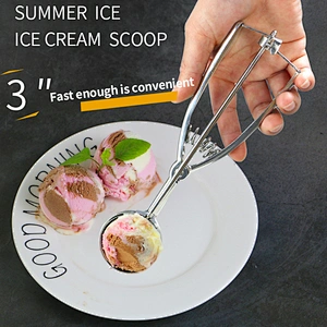 Hot Sales Ice Creem Spoon Stainless Steel Cookie Scoop Ice Cream Scoop with Trigger Fruit Scoop Spoon