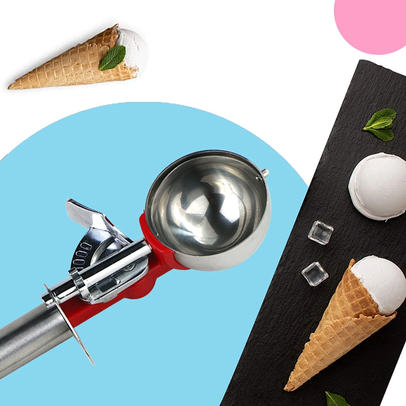 Hot Sales Ice Creem Scoop fruit ball digger Stainless Steel cake Spoon Non-Slip Grip Cookie Scoop Freezer Ice Creams Scoop Spoon