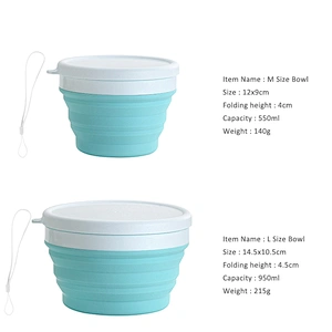 New Food Grade Silicone Collapsible Portable Bowl Travel Outdoor Activities Can With Folding Bowl Home Outdoor Bowl