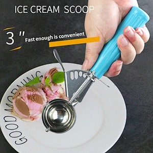 Kitchen Scoops and Ice Cream Scoop Multi-Function Stainless steel ice cream scoop with Trigger Release