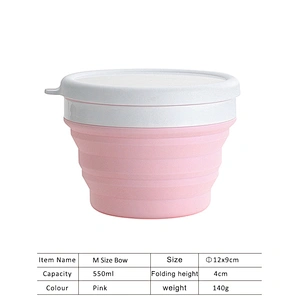 New Food Grade Silicone Collapsible Portable Bowl Travel Outdoor Activities Can With Folding Bowl Home Outdoor Bowl