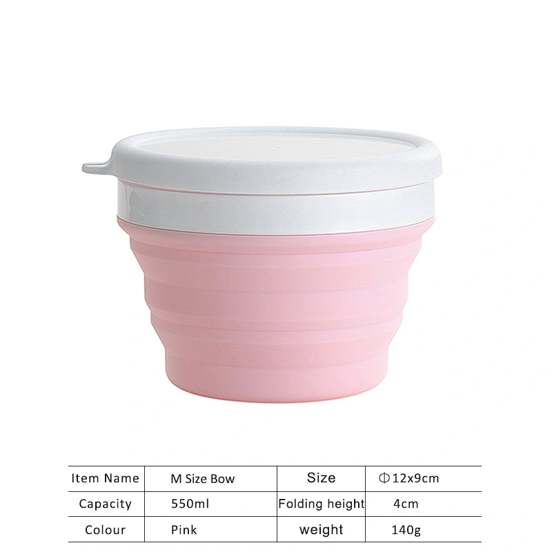 New Food Grade Silicone Collapsible Portable Bowl Travel Outdoor Activities Can With Folding Bowl Home Outdoor Bowl
