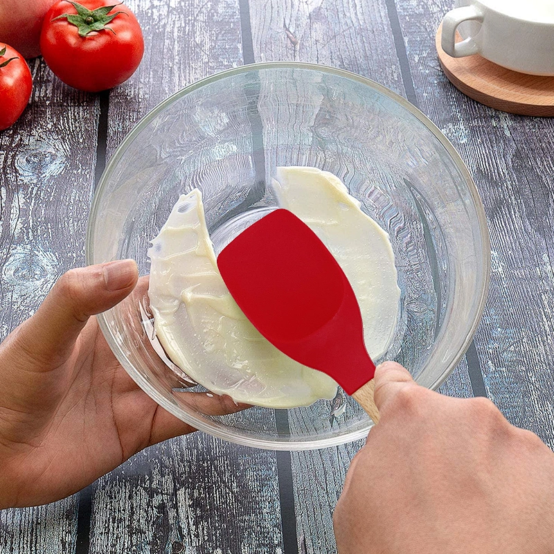 Amazon hot selling Silicone Spatula Set Kitchen Accessories Tools Heat Resistant Kitchen Spatula for baking and cooking Utensil