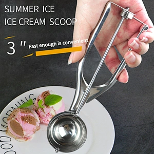 Wholesale Hot Sale Stainless Steel Cookie Scoop Non stick Anti-Freeze Scooper Spoon Ice Cream Scoop
