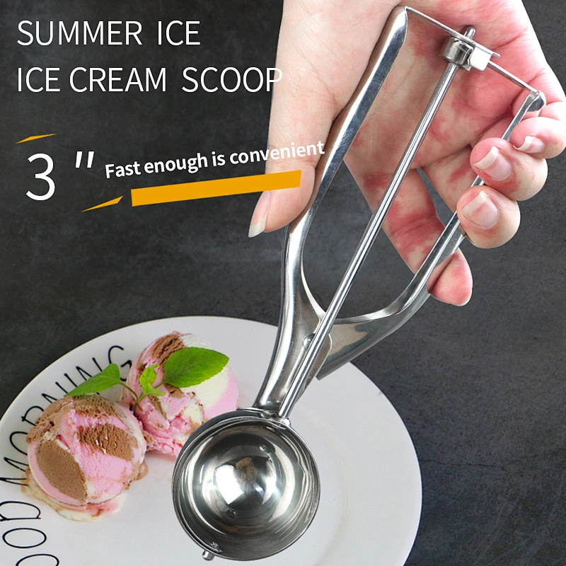 Wholesale Hot Sale Stainless Steel Cookie Scoop Non stick Anti-Freeze Scooper Spoon Ice Cream Scoop