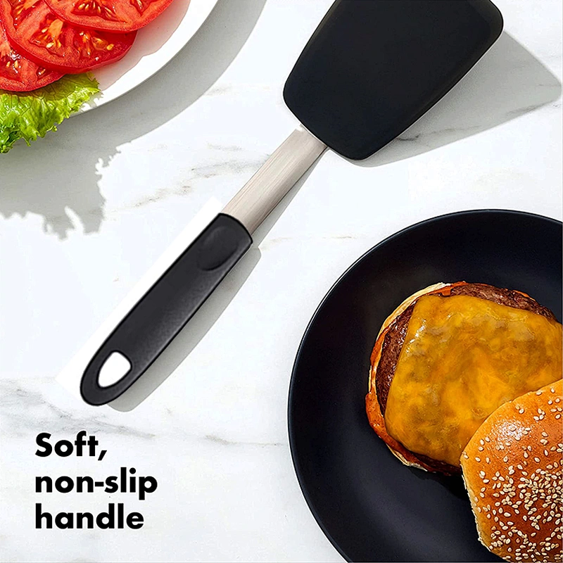 Silicone Turner Spatula Heat Resistant Rubber Kitchen Spatula Ideal for Egg Turners Pancake Kitchen Spatulas