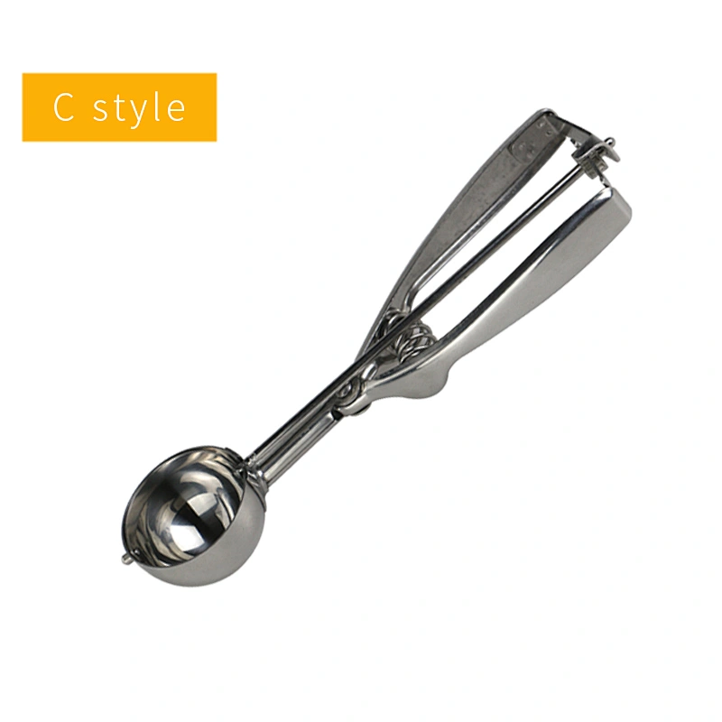 Hot Sales Ice Creem Spoon Stainless Steel Cookie Scoop Ice Cream Scoop with Trigger Fruit Scoop Spoon
