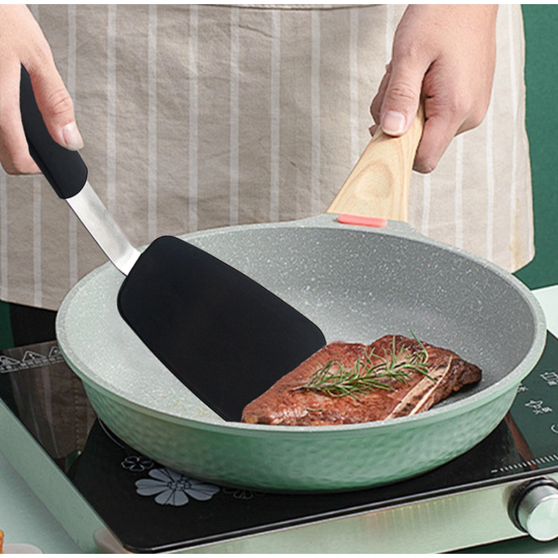 Silicone Turner Spatula Resistant Flexible Rubber Kitchen Cooking Utensil Egg Turner Pancake Flippers Pile Turner