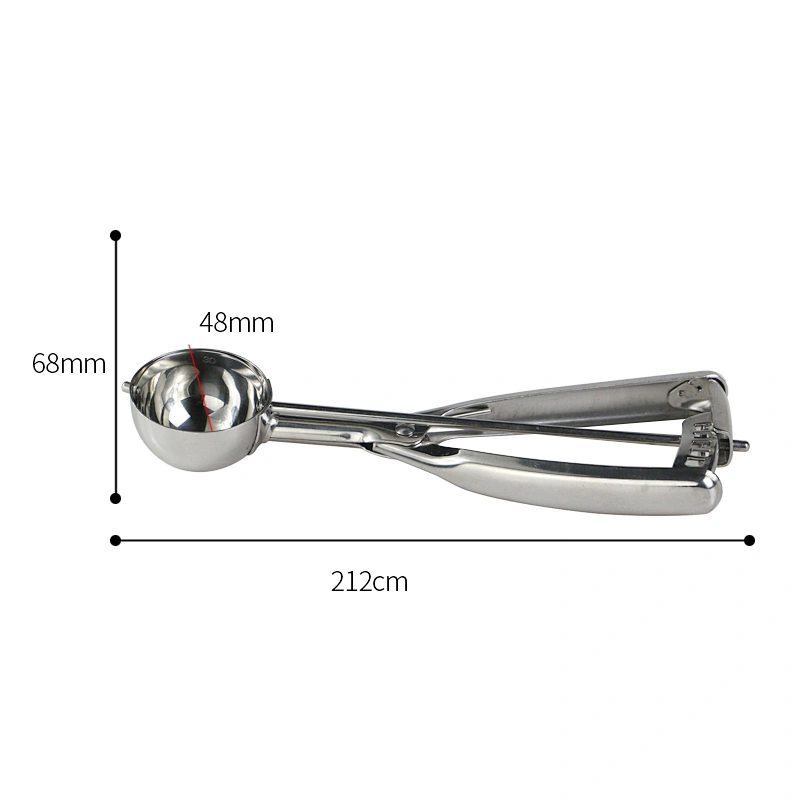 Stainless Steel Cookie Ice Cream Spoon Food Scooper with Easy Trigger Melon Fruit Baller Spoon Kitchen Ice Cream Scoop
