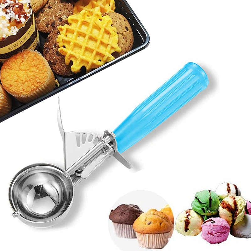Kitchen Scoops and Ice Cream Scoop Multi-Function Stainless steel ice cream scoop with Trigger Release