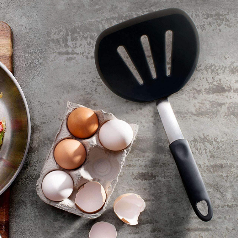 kitchen accessories reusable Silicone egg turner kitchen gadgets nonstick cookware custom silicone turner spatula for kitchen