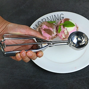 Hot Sales Ice Creem Spoon Stainless Steel Cookie Scoop Ice Cream Scoop with Trigger Fruit Scoop Spoon