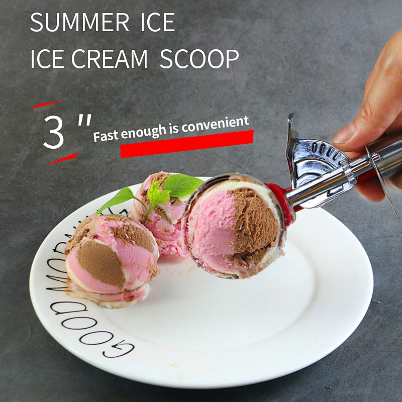Hot Sales Ice Creem Scoop fruit ball digger Stainless Steel cake Spoon Non-Slip Grip Cookie Scoop Freezer Ice Creams Scoop Spoon