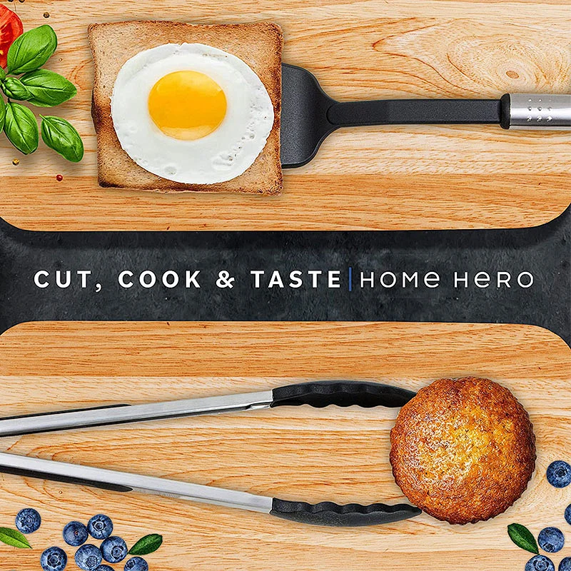 Amazon Hot Selling kitchen utensils supplier Cookware Sets Nylon kitchen  utensils Stainless steel handle Cooking Utensils Set
