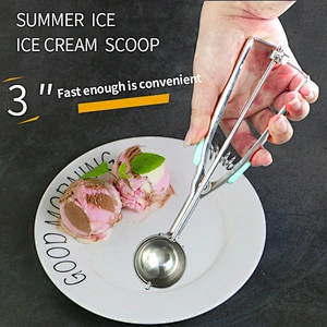Stainless Steel Ice Cream Scoop Kitchen Accessories Multi-Function Ice Cream Spoon with Handle Ice Cream Makers