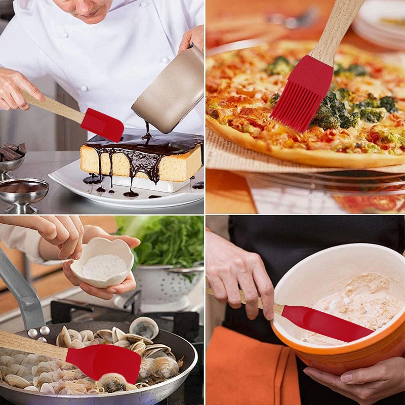 Amazon hot selling Silicone Spatula Set Kitchen Accessories Tools Heat Resistant Kitchen Spatula for baking and cooking Utensil