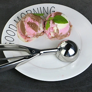 Stainless Steel Cookie Ice Cream Spoon Food Scooper with Easy Trigger Melon Fruit Baller Spoon Kitchen Ice Cream Scoop