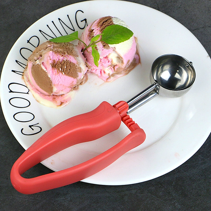 Kitchen Accessories Stainless Steel Ice Cream Scoop Fruit Ball Scoop Watermelon Ball Cookie Trigger Scoop