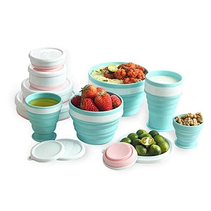 New Food Grade Silicone Collapsible Portable Bowl Travel Outdoor Activities Can With Folding Bowl Home Outdoor Bowl