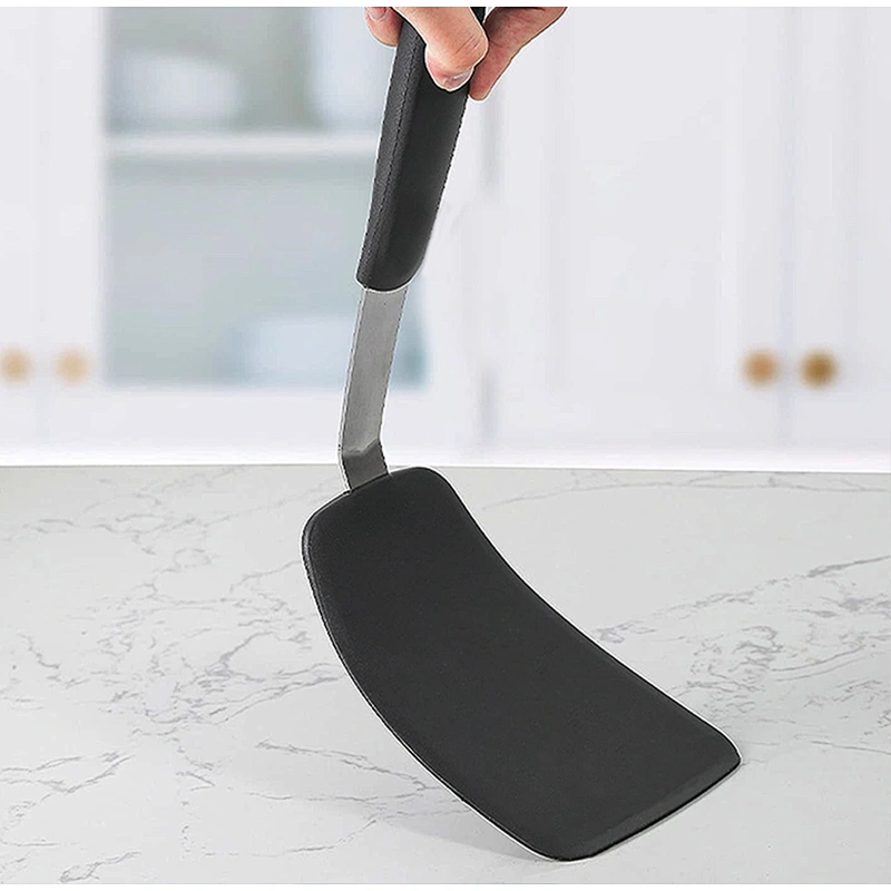 Silicone Turner Spatula Resistant Flexible Rubber Kitchen Cooking Utensil Egg Turner Pancake Flippers Pile Turner