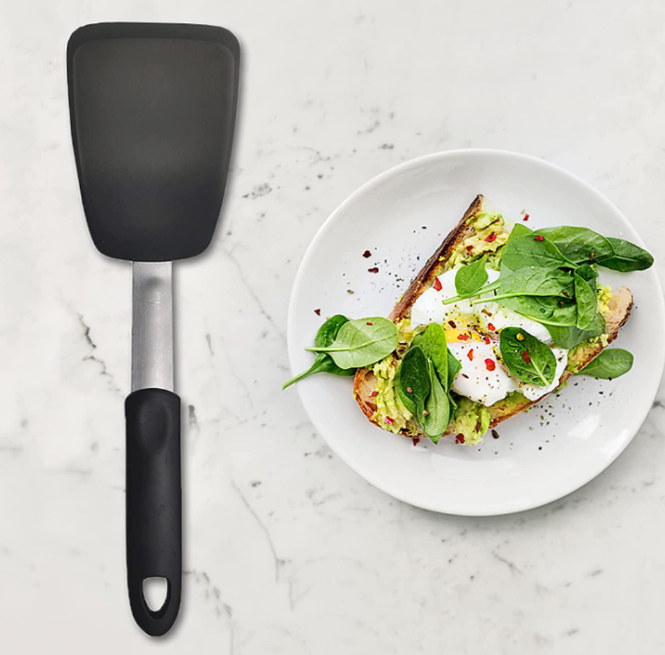Silicone Turner Spatula Resistant Flexible Rubber Kitchen Cooking Utensil Egg Turner Pancake Flippers Pile Turner