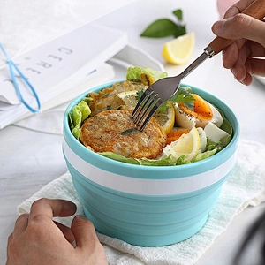 New Food Grade Silicone Collapsible Portable Bowl Travel Outdoor Activities Can With Folding Bowl Home Outdoor Bowl