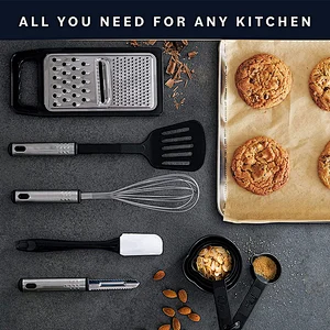 Amazon Hot Selling kitchen utensils supplier Cookware Sets Nylon kitchen  utensils Stainless steel handle Cooking Utensils Set