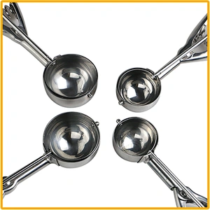 Hot Sales Ice Creem Spoon Stainless Steel Cookie Scoop Ice Cream Scoop with Trigger Fruit Scoop Spoon