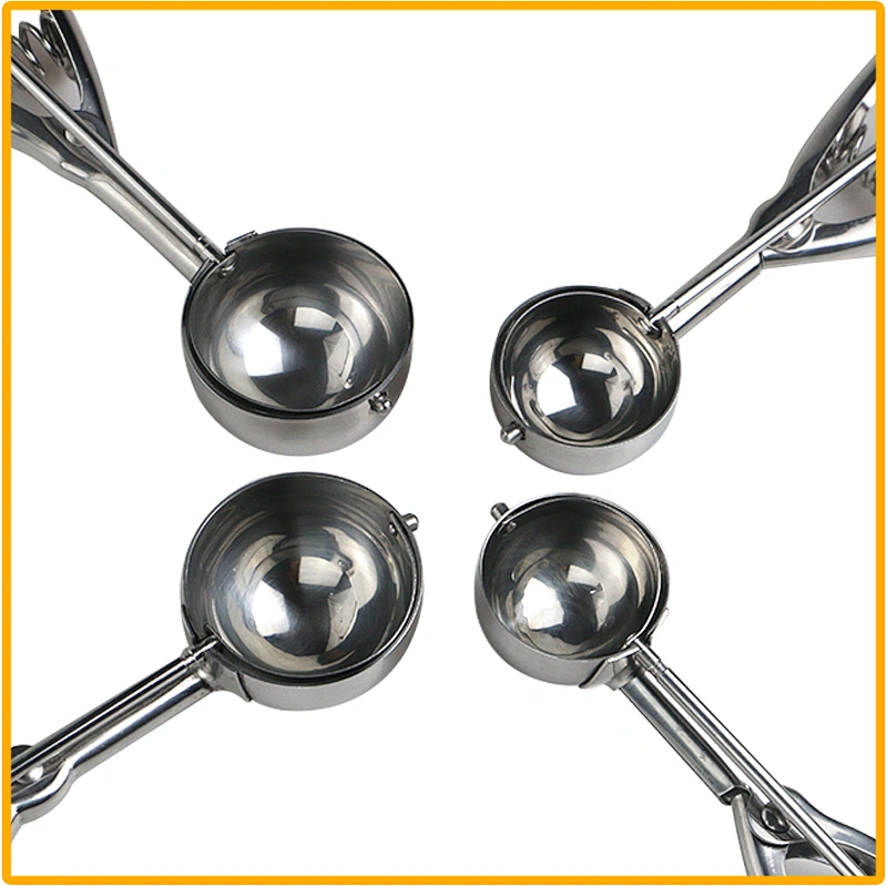 Hot Sales Ice Creem Spoon Stainless Steel Cookie Scoop Ice Cream Scoop with Trigger Fruit Scoop Spoon