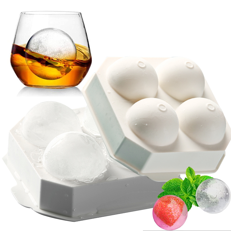 Amazon hot sale Easy Release 4 Ice Trays Ice Cube Molds Removable Lid Portable Ice ball cube Tray
