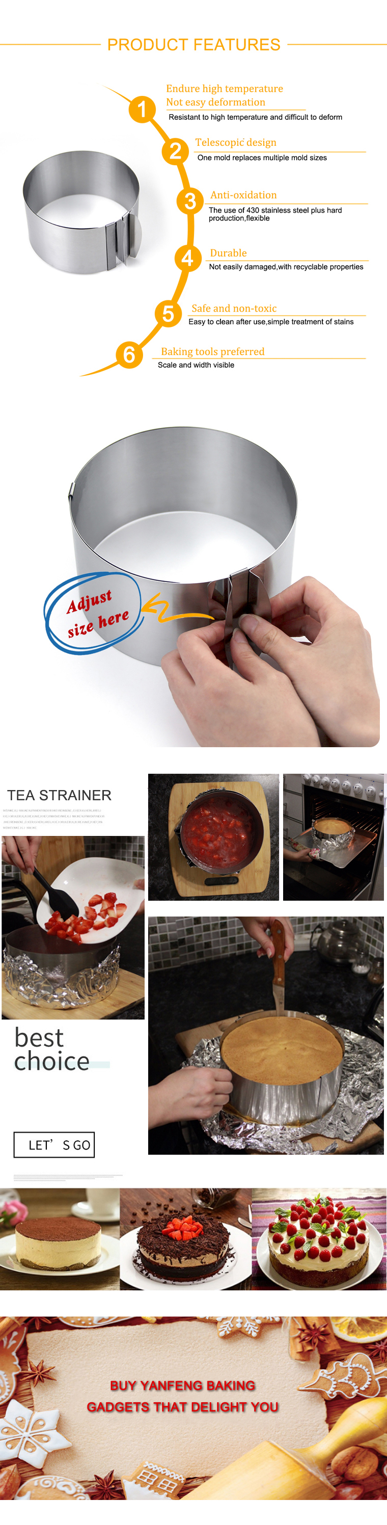 stainless steel cake mold