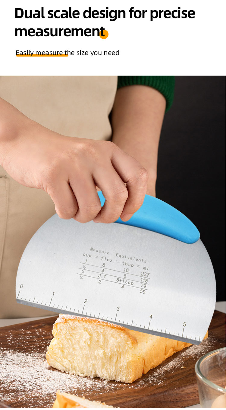 Stainless steel Pastry Dough cutter chopper scraper with Ruler kitchen baking tools Dough Bench Scraper