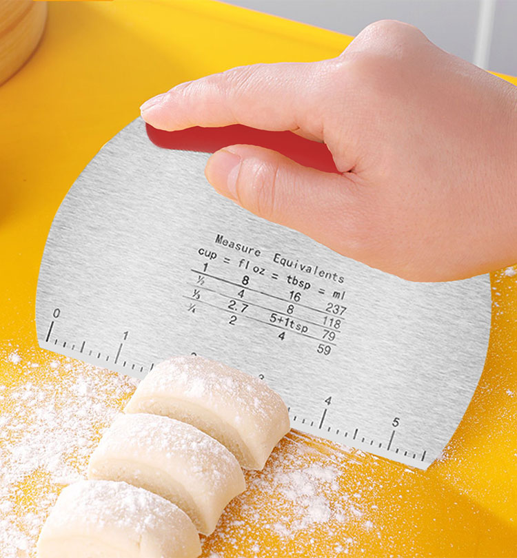 Stainless steel Pastry Dough cutter chopper scraper with Ruler kitchen baking tools Dough Bench Scraper