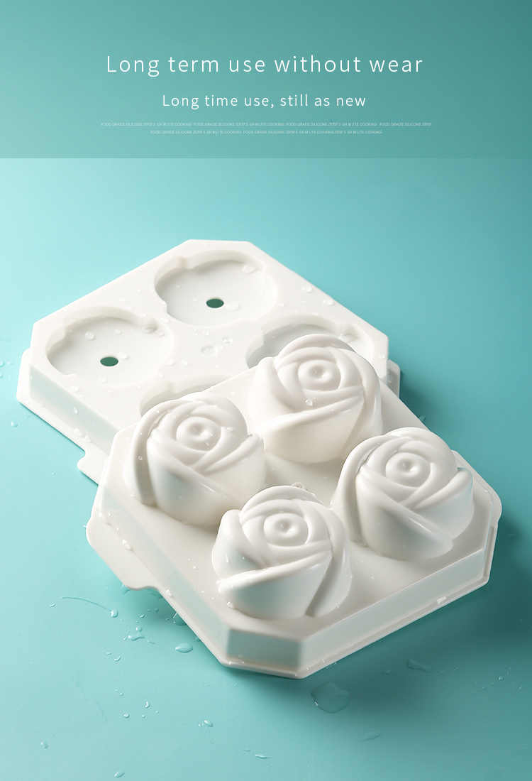 Amazon hot sale 4 cavity Ice Trays Easy-Release Ice Cube mold with Spill-Resistant Removable Lid for Cocktail Freezer Ice Trays