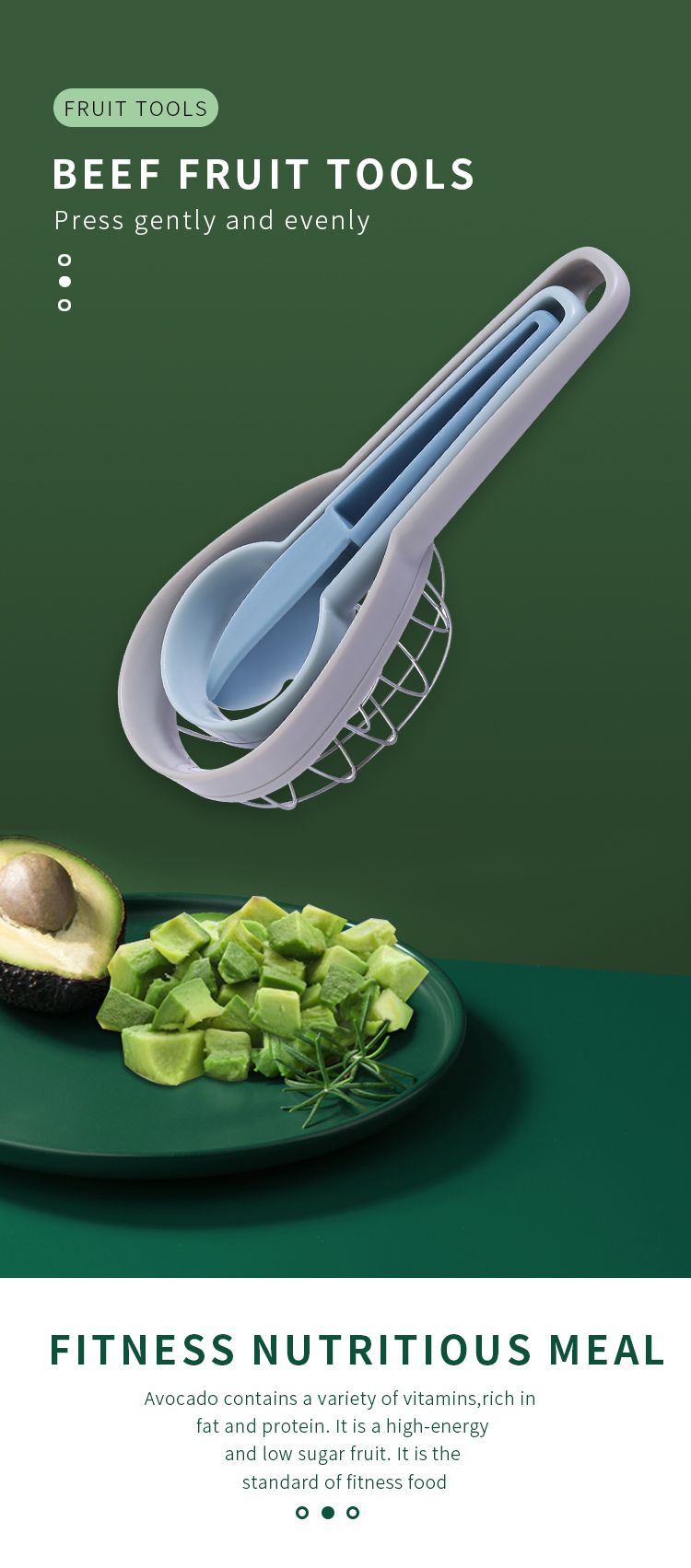 Kitchen Gadgets fruit corer slicer peeler knife Plastic Avocado Multi function Fruit Cutter Knife Corer Avocado Slicer