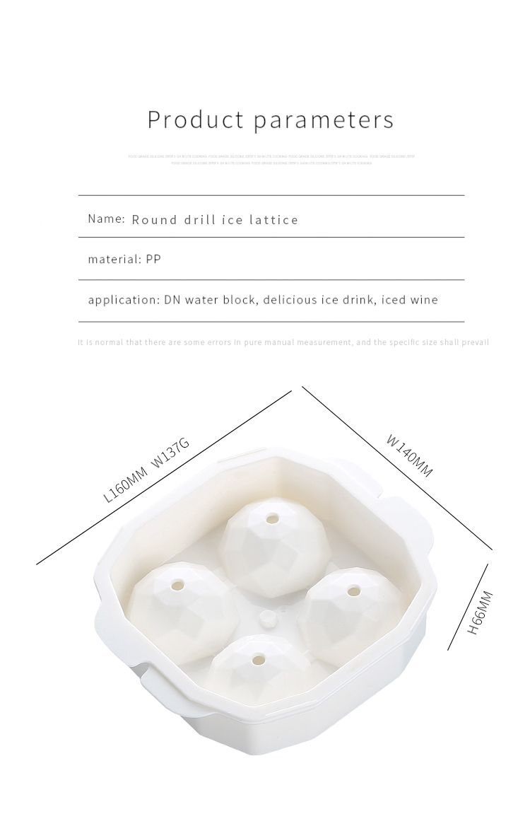 Wholesale Custom ice ball maker Reusable Ice Molds Sphere Whiskey Round Brill Ice Cube Tray with Lid