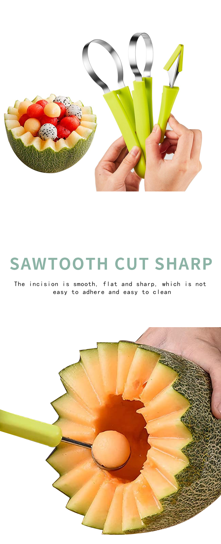 stainless steel fruit spoon