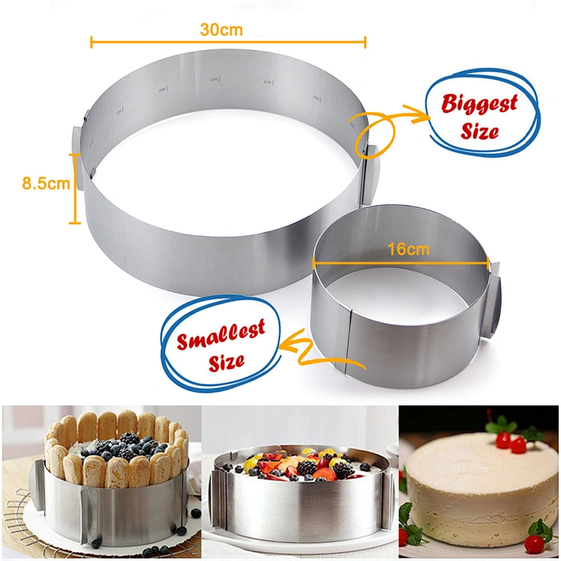 Amazon best seller professional 6.5'' stainless steel adjustable cake mold