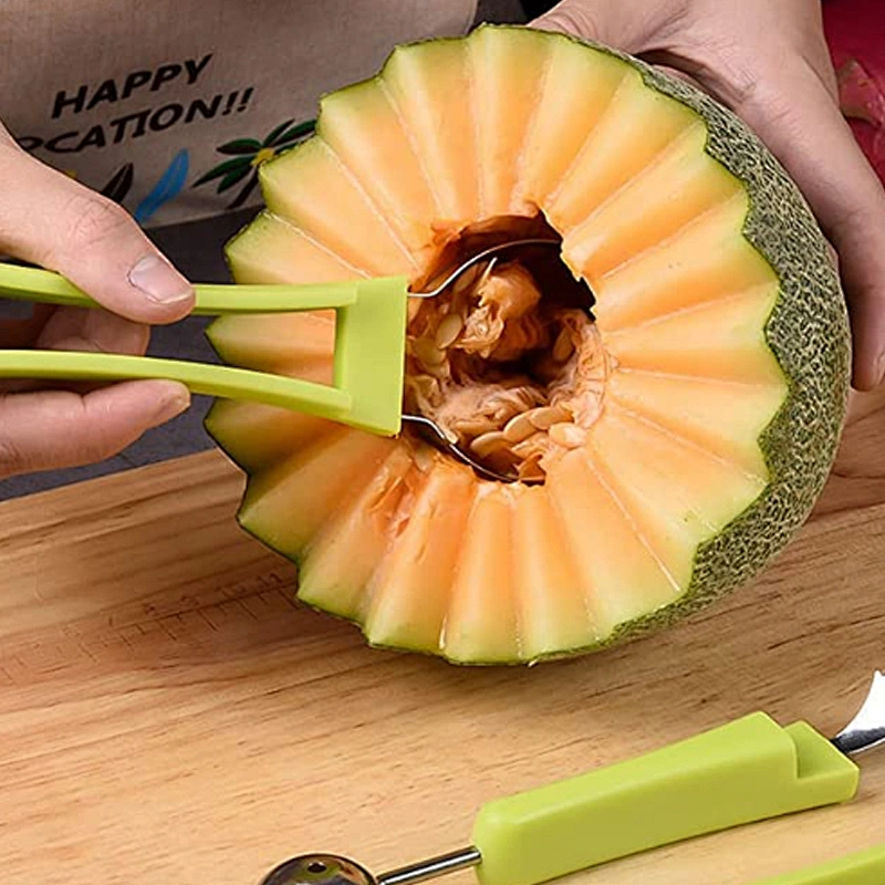 Stainless Steel Fruit Dig Ball Spoon Three-piece Multi-Function Fruit Carving Knife 3-in-1 Melon Baller Scoop
