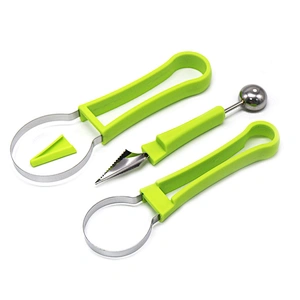 Stainless Steel Fruit Dig Ball Spoon Three-piece Multi-Function Fruit Carving Knife 3-in-1 Melon Baller Scoop