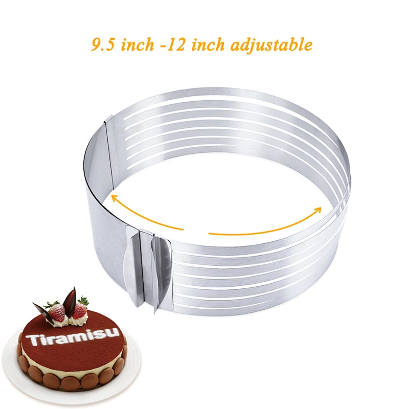 Hot sales christmas food grade stainless steel 7 layers adjustable cake mold
