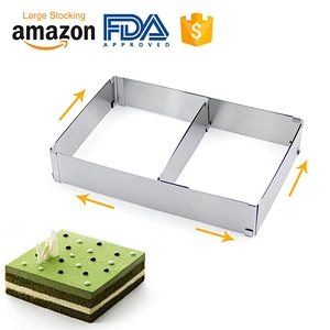 Hot sales professional big size stainless steel square adjustable cake mold