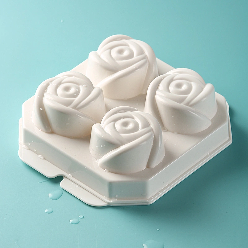 Amazon hot sale 4 cavity Ice Trays Easy-Release Ice Cube mold with Spill-Resistant Removable Lid for Cocktail Freezer Ice Trays