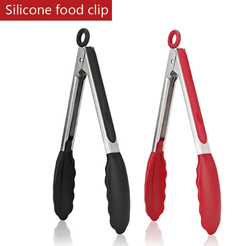 amazon top seller silicone kitchen utensil Heat resistant bbq tongs food clip for Grilling Serving Cooking kitchen gadget