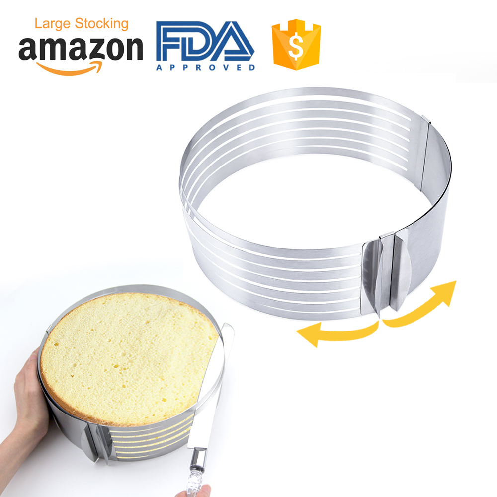 Hot sales christmas food grade stainless steel 7 layers adjustable cake mold