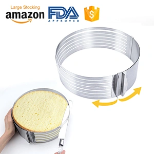 Hot sales christmas food grade stainless steel 7 layers adjustable cake mold