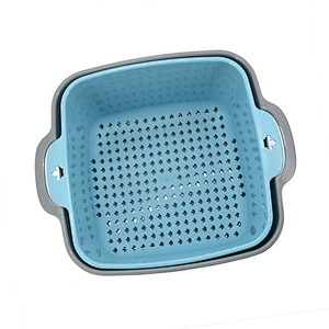 Kitchen Multi-Function Drain Basket For Cleaning,Draining and Double Layer Storing Fruits and Vegetables drain basket