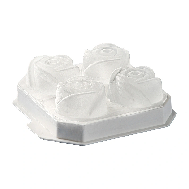 Amazon hot sale 4 cavity Ice Trays Easy-Release Ice Cube mold with Spill-Resistant Removable Lid for Cocktail Freezer Ice Trays